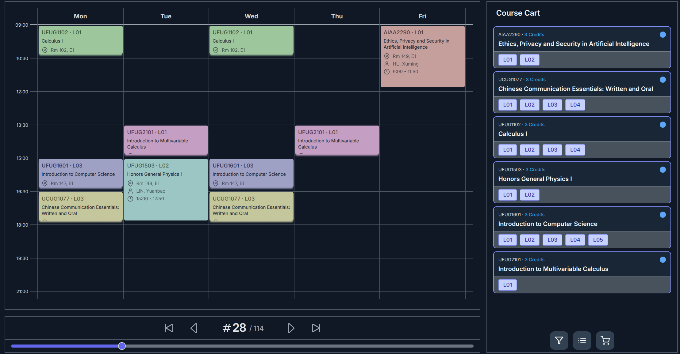 dashboard preferences